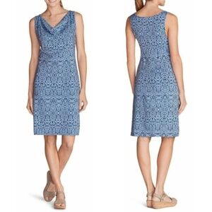 Eddie Bauer Outdoor Women’s Casual Dress Sleeveless Midi Cowl Neck Blue Size XS